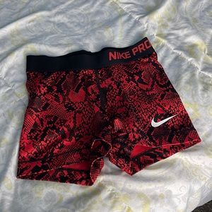 Nike pro red snake pattern spandex XS